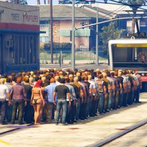 CAN 100 PEOPLE STOP THE TRAM? (GTA 5 Funny Moments)