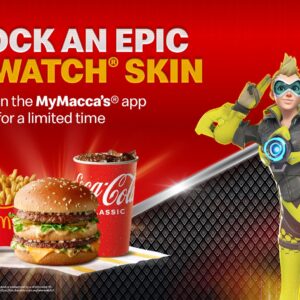 Australian McDonalds are giving away an Overwatch 2 Tracer skin (Image: McDonalds/Blizzard)