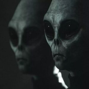 Image from upcoming indie horror game Greyhill Incident showing a couple of alien faces close-up.